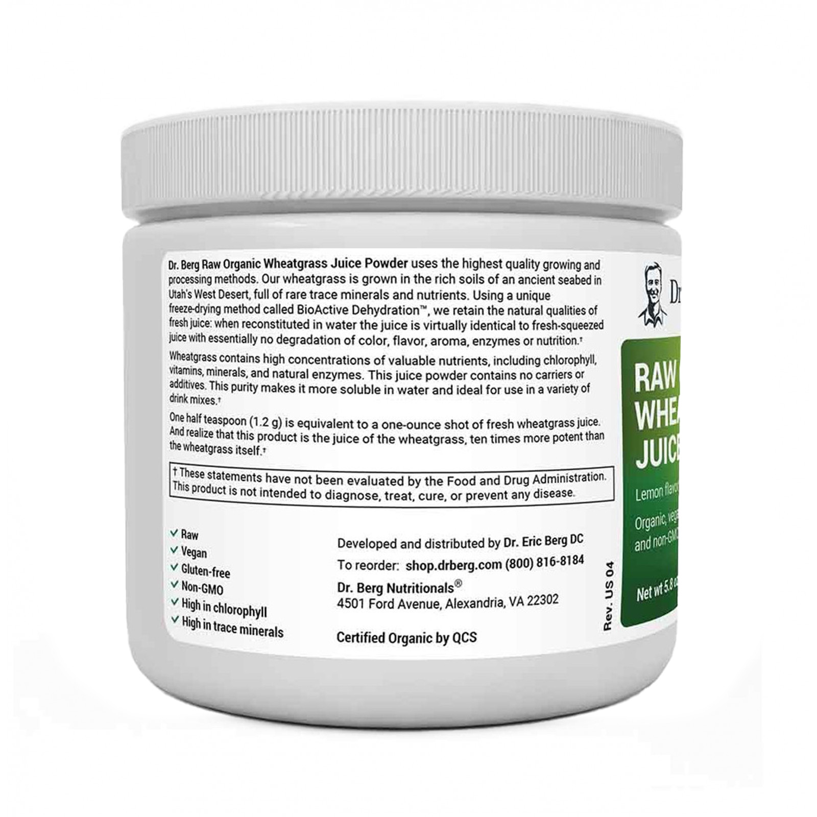 Raw Wheatgrass Juice Powder Lemon