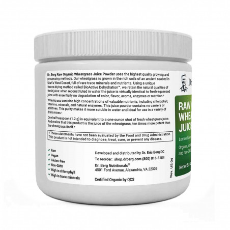 Raw Wheatgrass Juice Powder Lemon