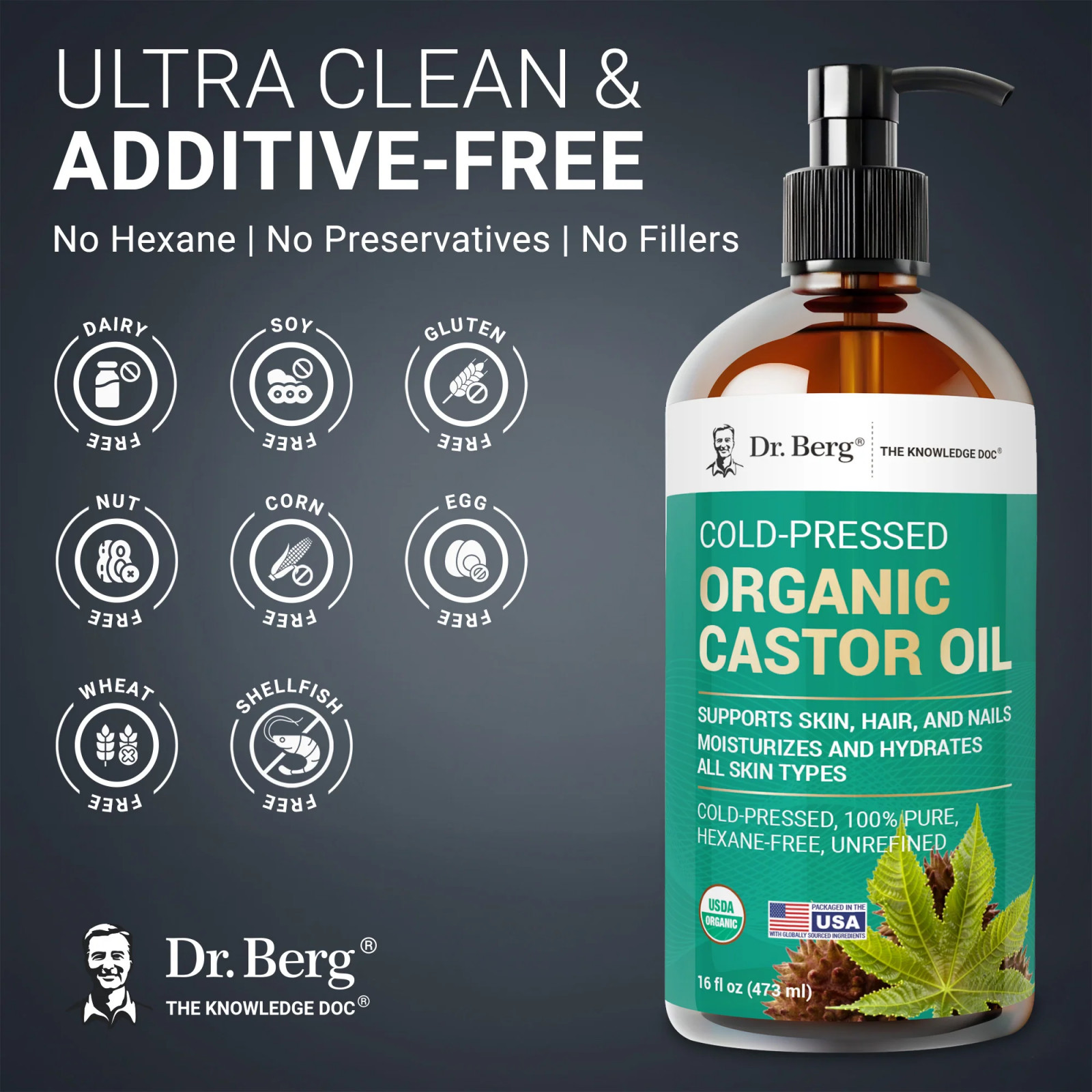 Organic Castor Oil – Cold-Pressed, Pure, Hexane-Free