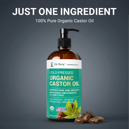 Organic Castor Oil – Cold-Pressed, Pure, Hexane-Free