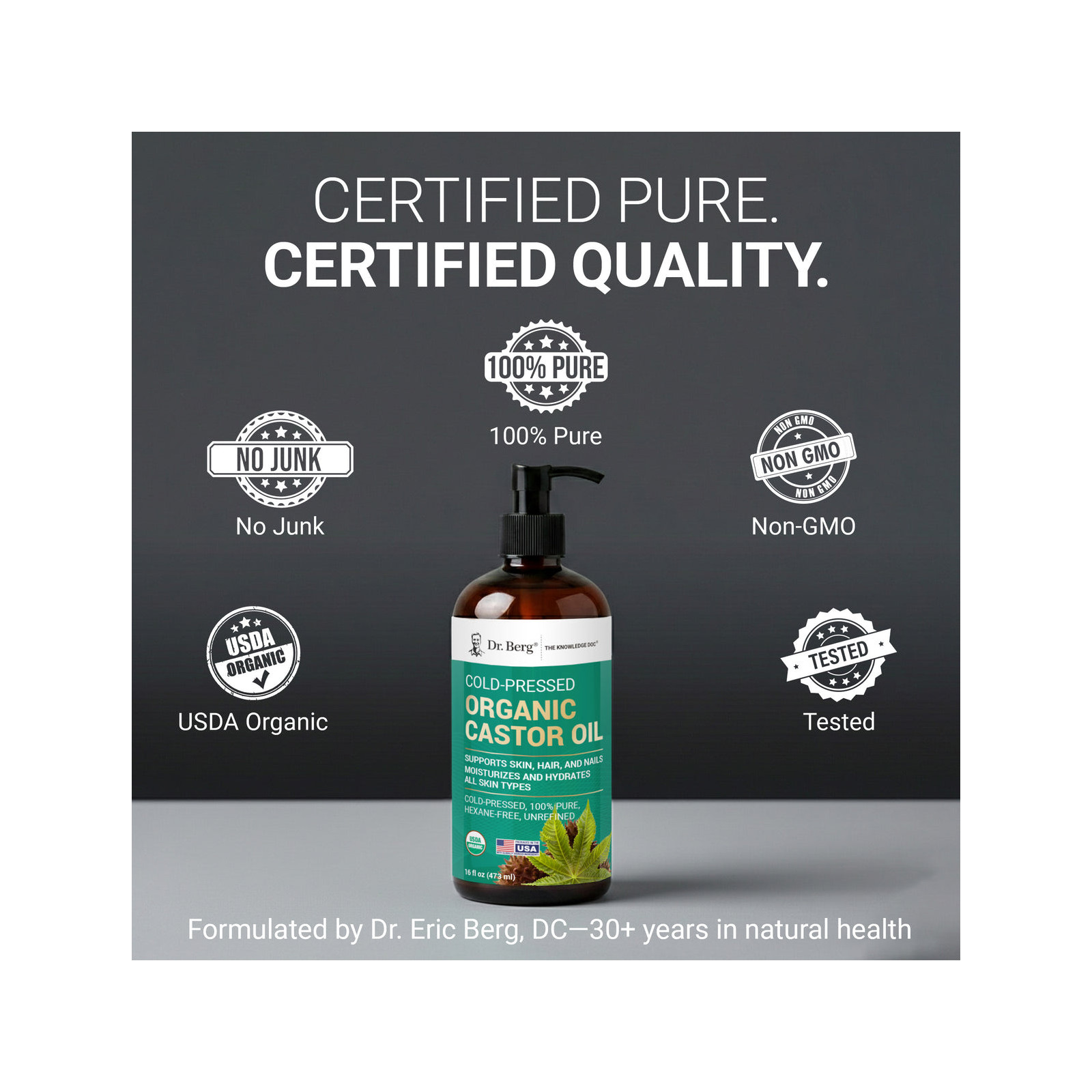 Organic Castor Oil – Cold-Pressed, Pure, Hexane-Free