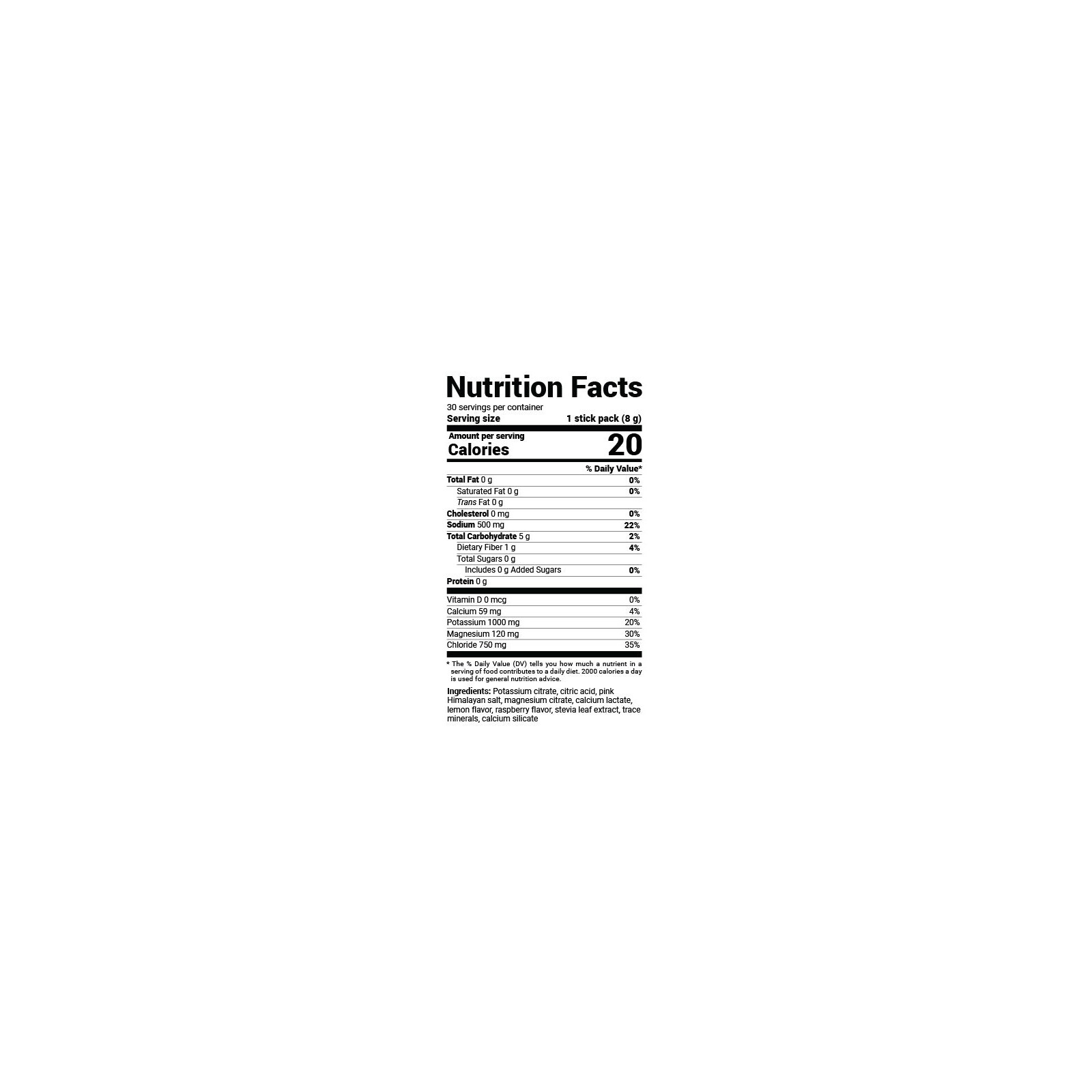 Electrolyte Powder Salty Raspberry Lemon
